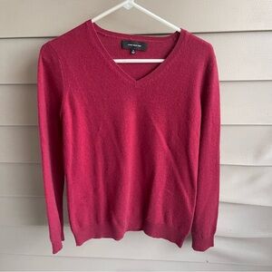 Jones New York Red V Neck Sweater 100%‎ Cashmere Size M Carrier Minimalist